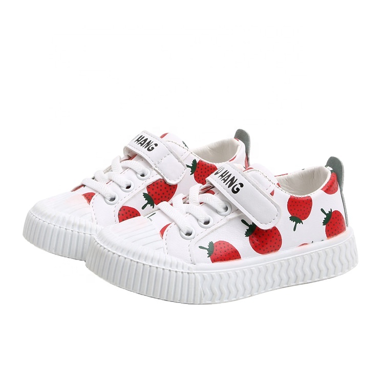 2021 New Kids Shoes Fruit Strawberry Pineapple Prints Baby Shoes Boys Girls Casual Shoes Sneakers