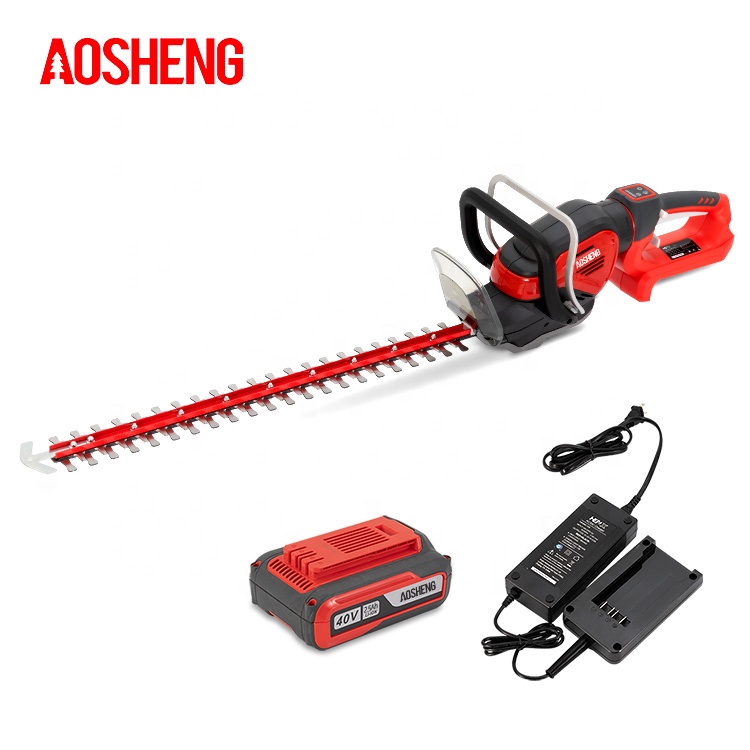 AOSHENG low noise garden tools 2.5Ah Battery and standard Charger lithium cordless hedge trimmer