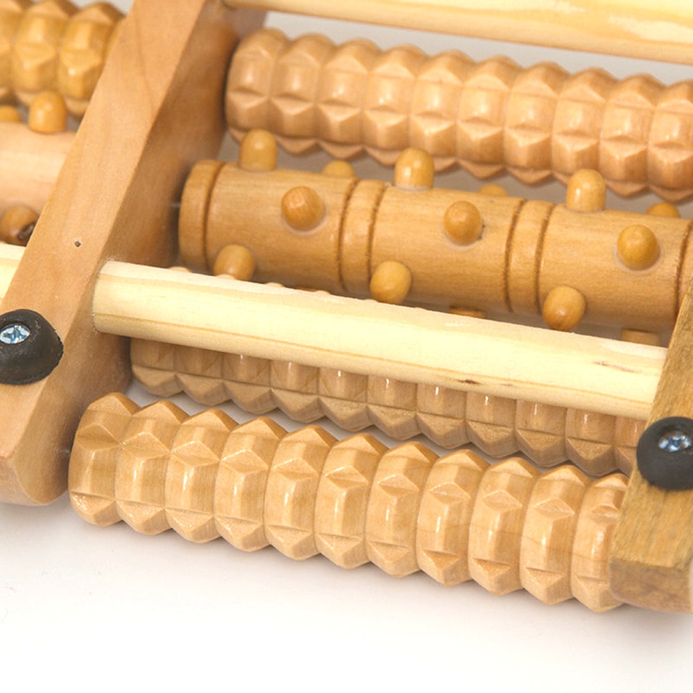 wooden therapy tools foot rolling Manual massager Natural Wood blood circulation foot massager roller