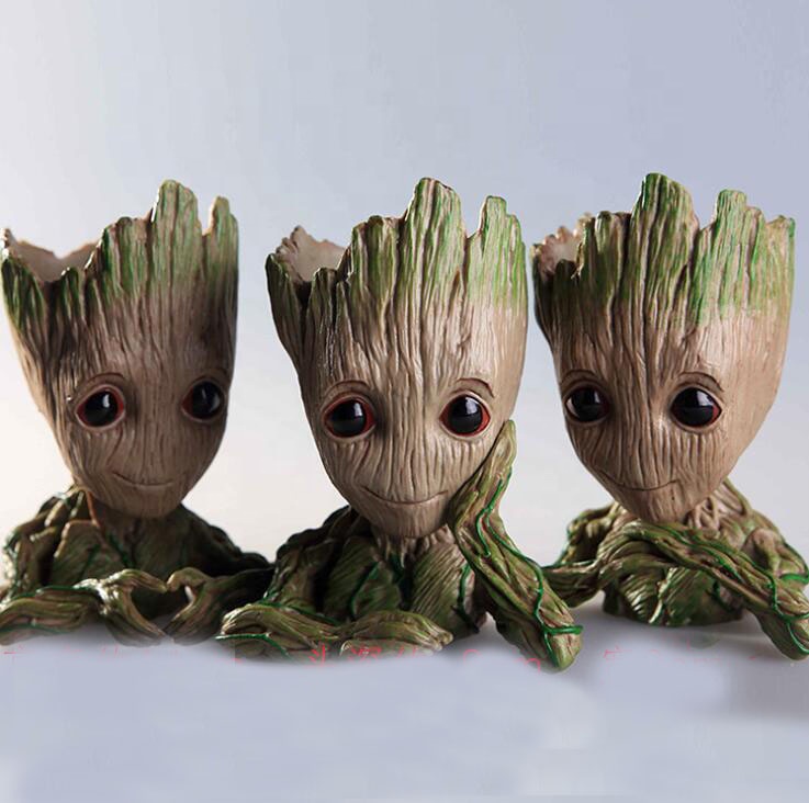 Экшн-фигурки Groot Tree Man, игрушки, защита Галактики, ручка, контейнер, модель, кукла, подарки, украшение для офиса и рабочего стола