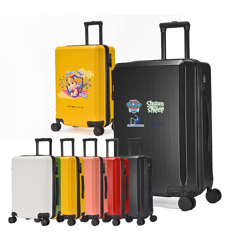 Custom size American tourist cheap luggage case print design carbon carryon luggage trolley