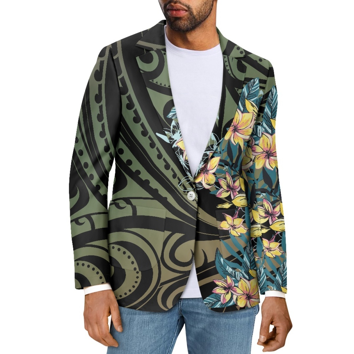 Polynesia Tribal Print Men's Suits Blazer Custom Printing On Demand Men's Casual Blazer Suitable For Business Activities