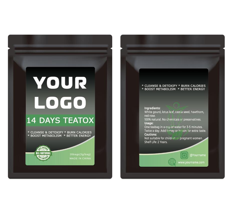 OEM Custom logo Best Quality herbal china beauty 14 days detox weight loss slimming tea PRIVATE LABEL 28 tea bags senna leaf