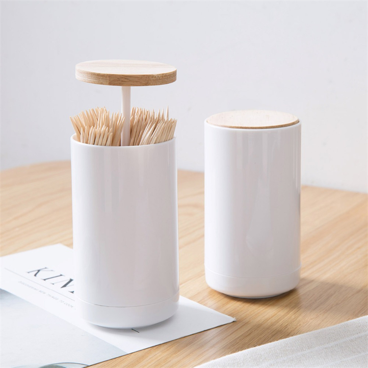 Amazon hot semi-automatic toothpick box dispensers for cotton swab holders tooth pick