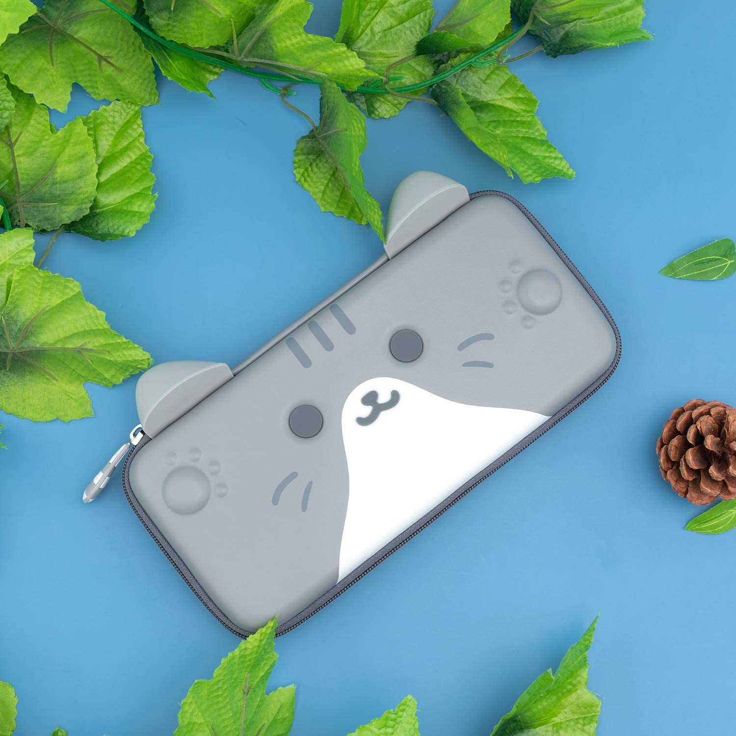 Чехол с кошачьими ушками для переноски, совместимый с Nintendo Switch Portable Hardshell, тонкий Дорожный Чехол для переноски, подходит для аксессуаров консоли Switch