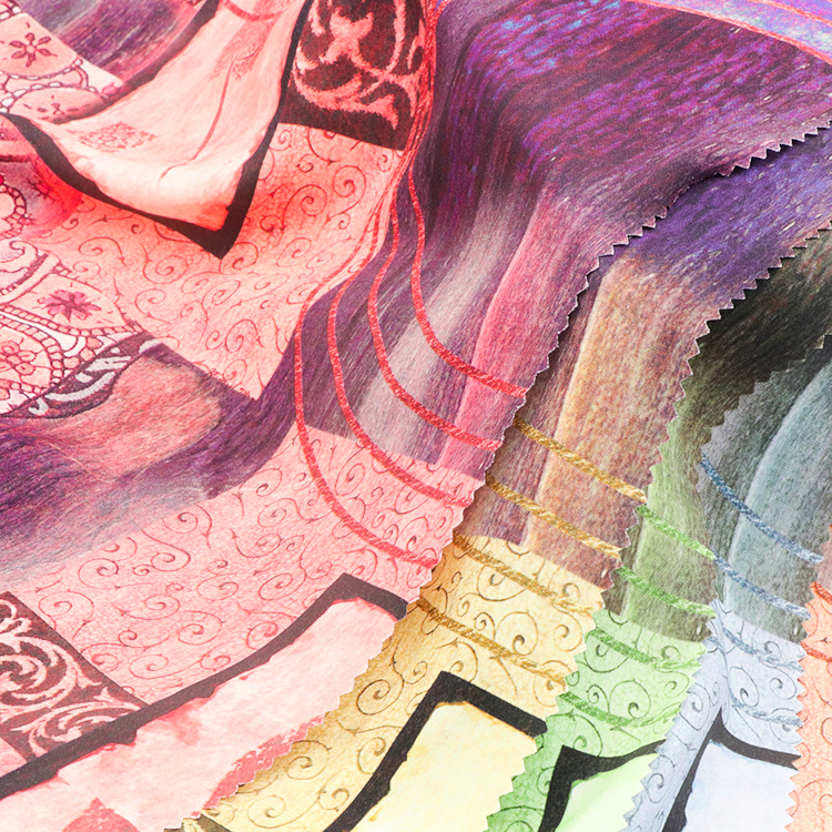 Hot selling OEM custom design woven 100% polyester digital print fabric for dress