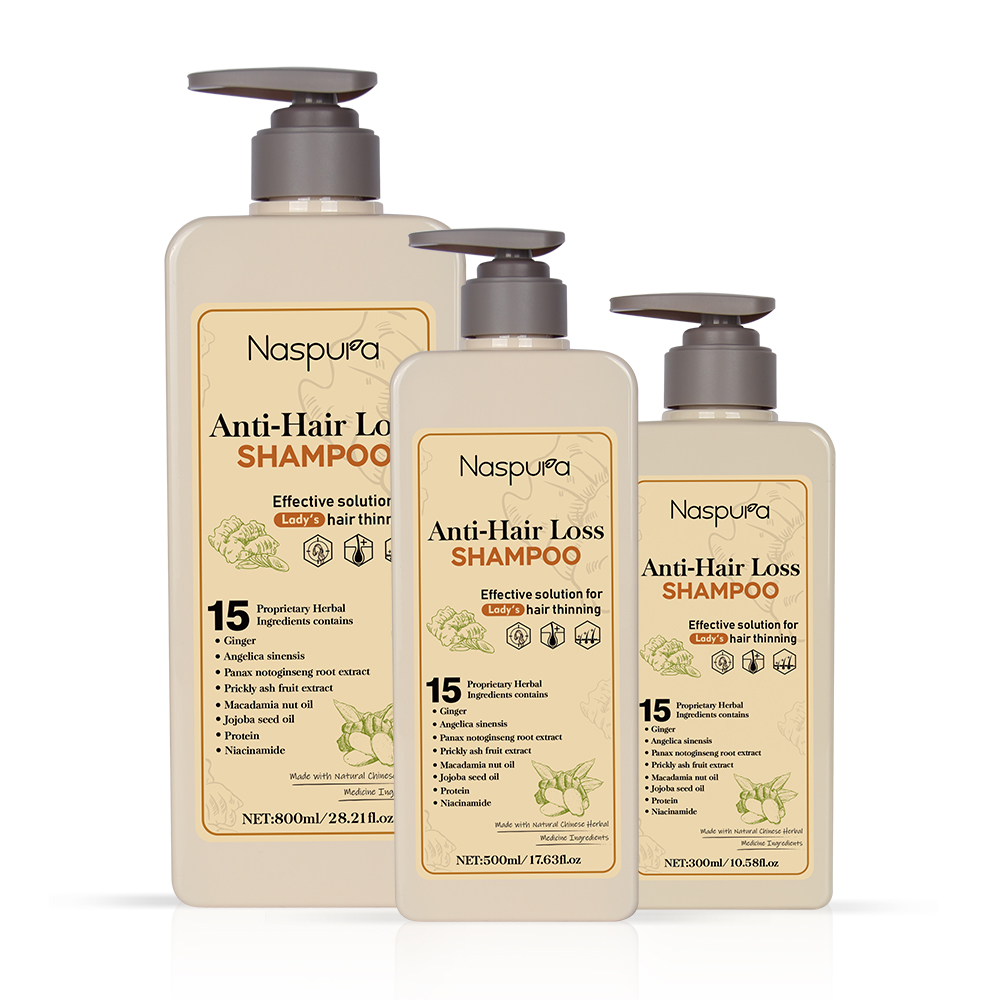 china factory Herbal ingredients Effective thinning and fine hair solution anti-hair loss hair regrowth shampoo for ladies