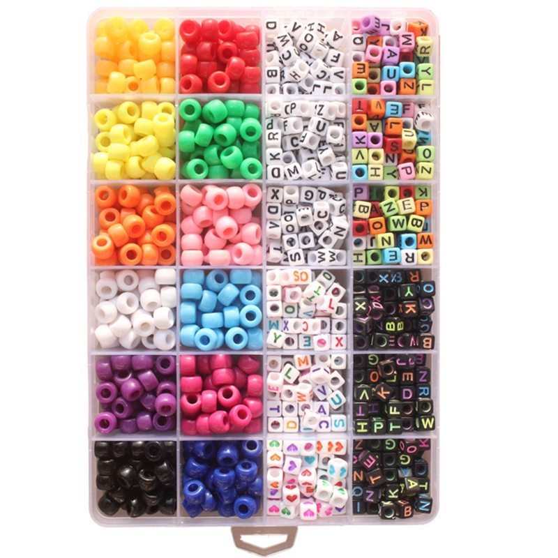 Acrylic Letter Bead Barrel beads accessories 8 Color Elastic Line diy bracelets accessories explosion box kit