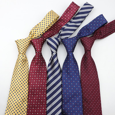 Classic Stripe skinny Neck Tie 8CM Men's Formal Jacquard business wedding tie