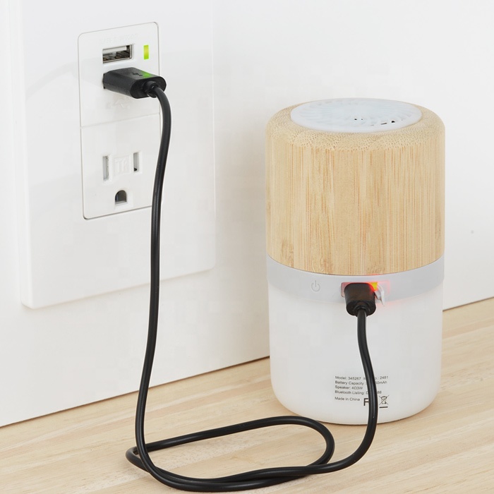 Цветная светодиодная подсветка, светящаяся деревянная bluetooth-колонка, домашняя деревянная акустическая мини-лампа, Bt Громкая бамбуковая лампа и динамик