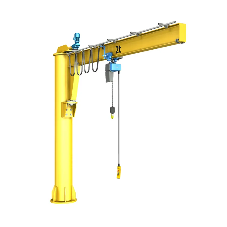 fixed column 1 ton electric mini jib crane 360 degree