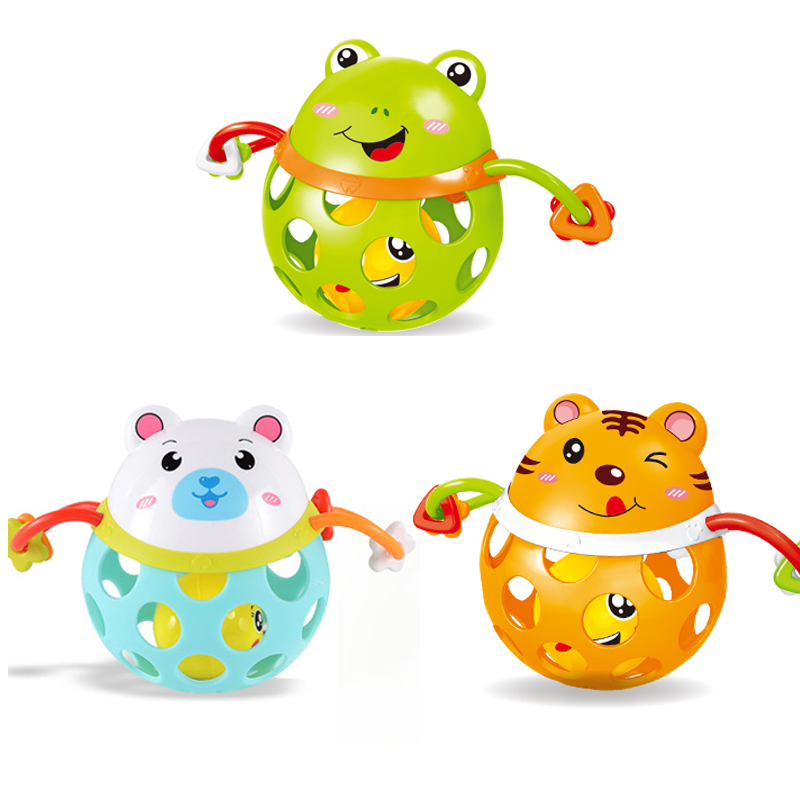 0-12 Months Baby Rattles toy Intelligence Grasping Gums Plastic Animal Music Hand Shake Toy Early Educational Gift for Newborns