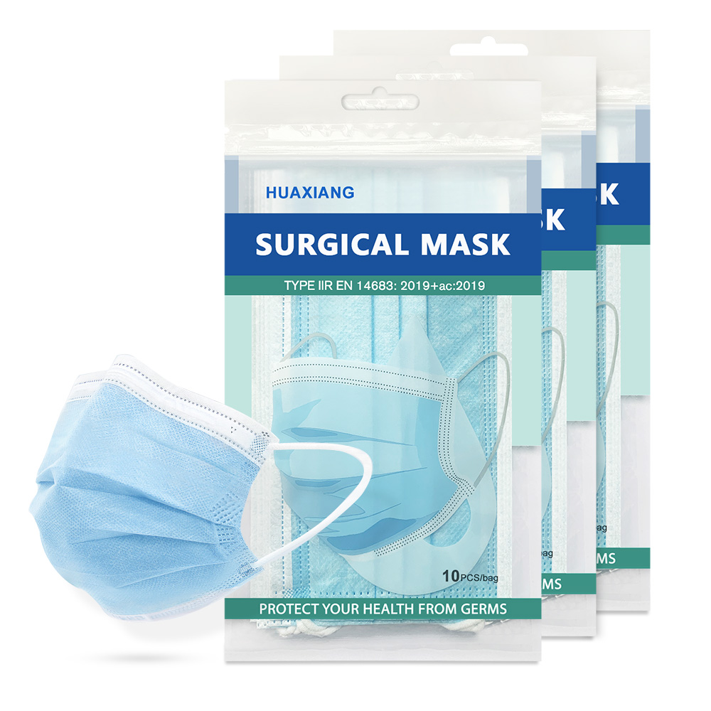 mascarillas quirurgicas 3 Ply disposable facemask type iir customize bag with hole medical surgical Mask