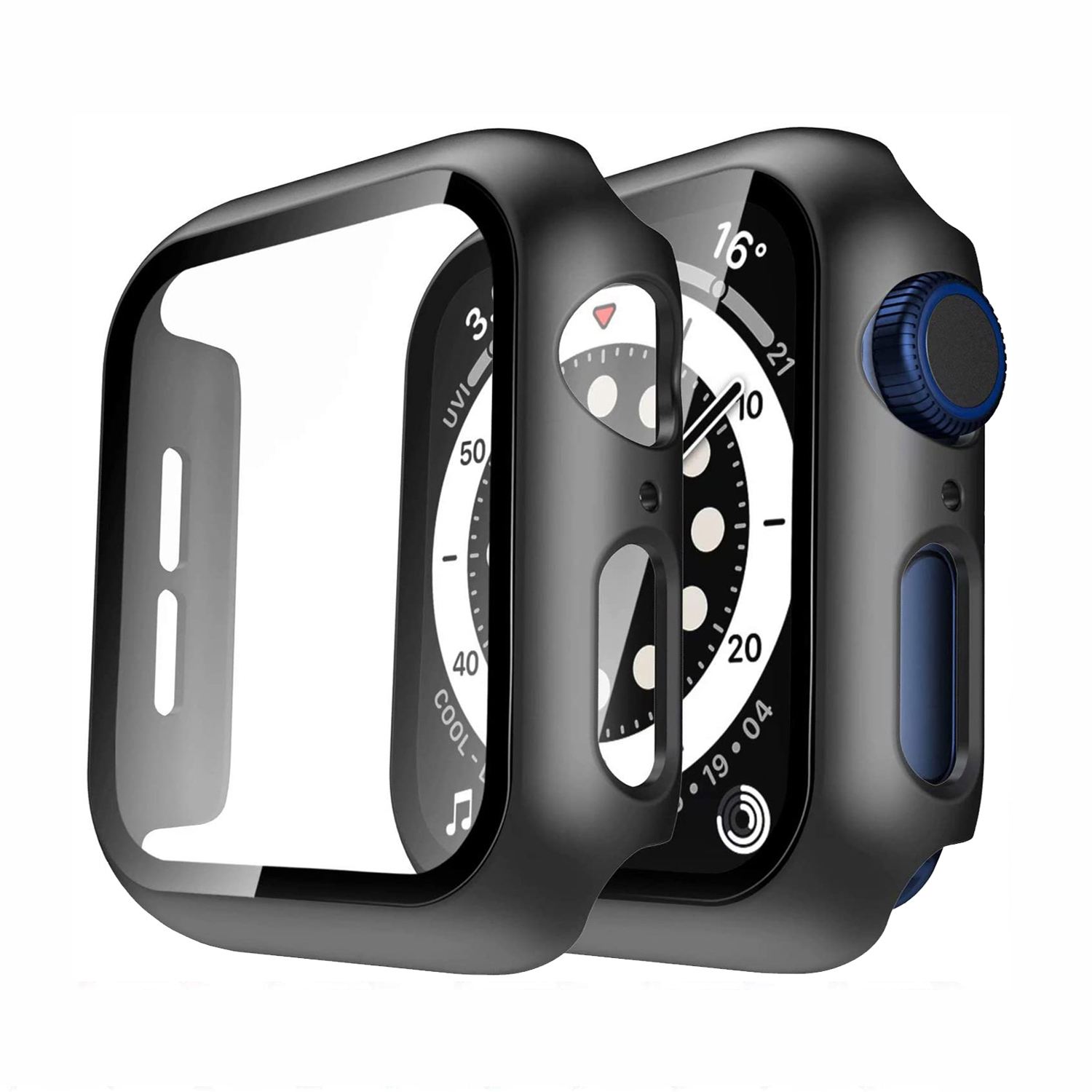 Стеклянный чехол для Apple Watch Серия 7 6 5 4 3 2 1 SE 45 мм 41 мм 44 мм 40 мм, чехол для iWatch 42 мм 38 мм, бампер, Защитная крышка для экрана