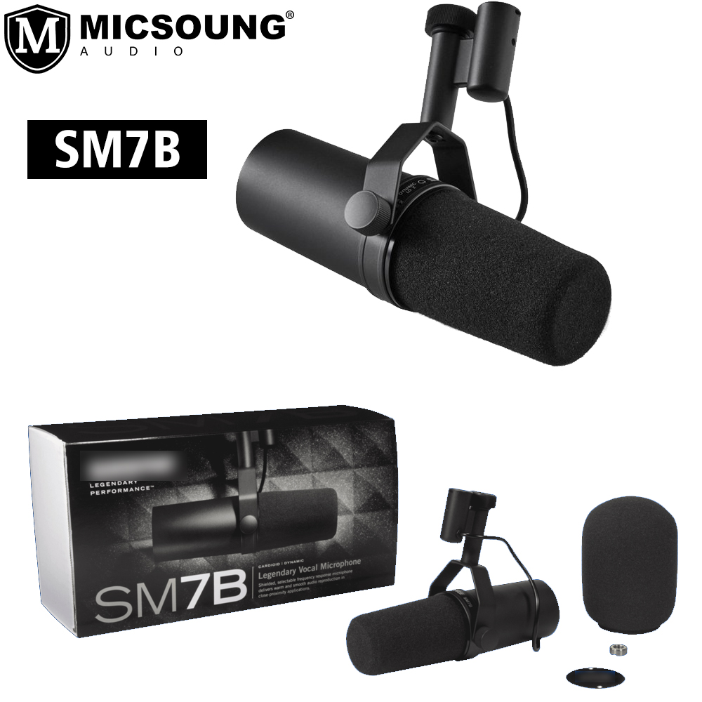 Профессиональный вокальный динамический микрофон SM7B для студийной записи, трансляций, потокового вещания с широким диапазоном частот