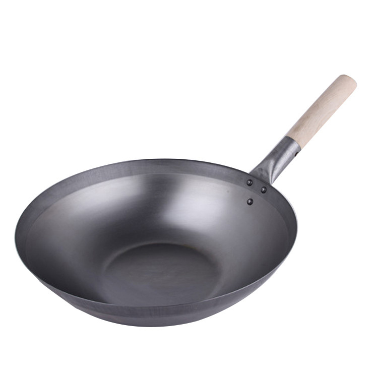 Factory Direct Cooking Wok Carbon Steel Wok flat Bottom Wok for Restaurant