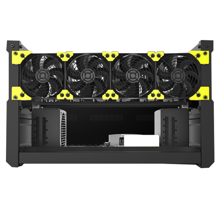 6 GPU T2 установка для майнинга, алюминиевый Штабелируемый компьютер с открытым корпусом, установка для майнинга ETH для комплекта Bitcon
