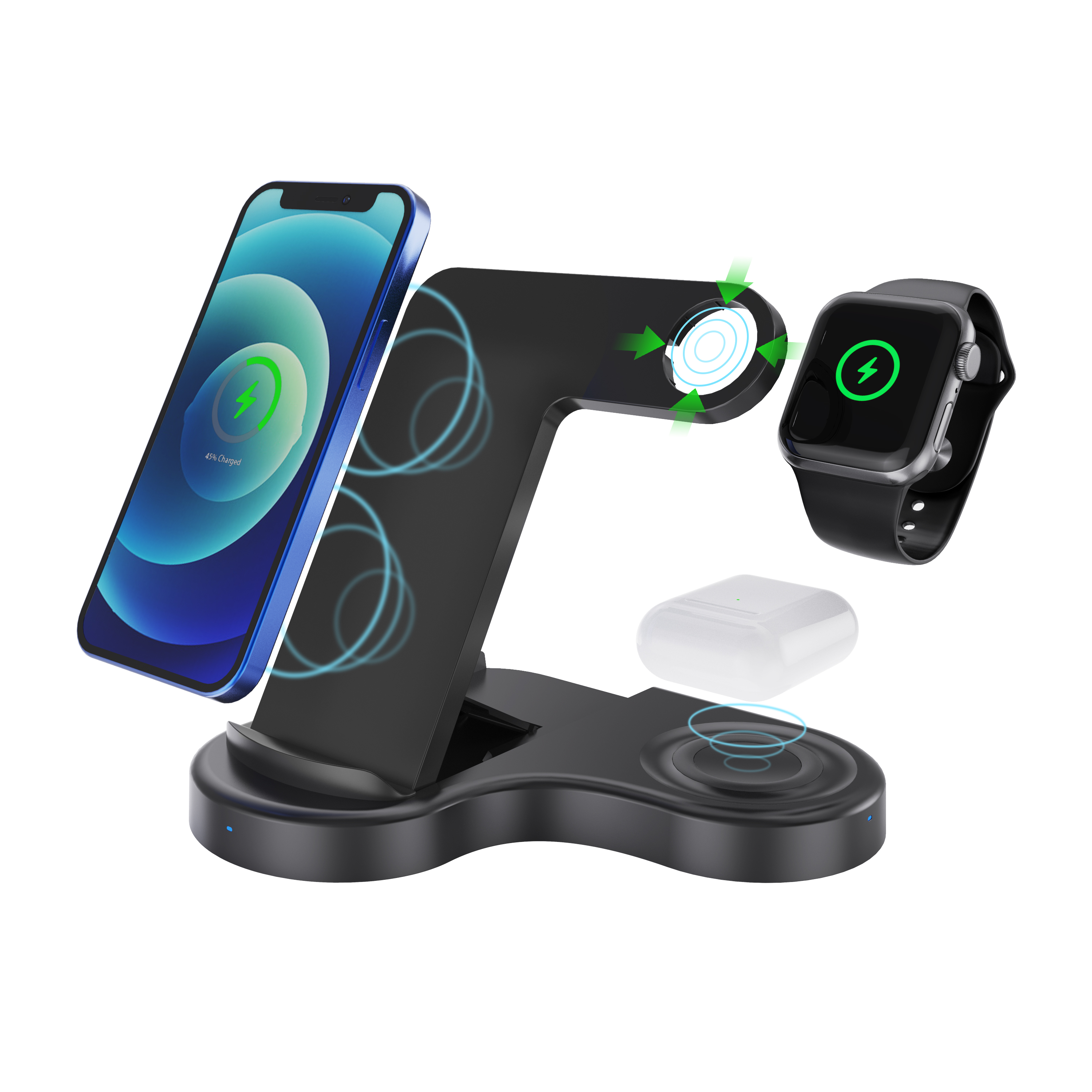 Беспроводное зарядное устройство 3 в 1 Qi для сотовых телефонов Apple Airpods Pro, 2021