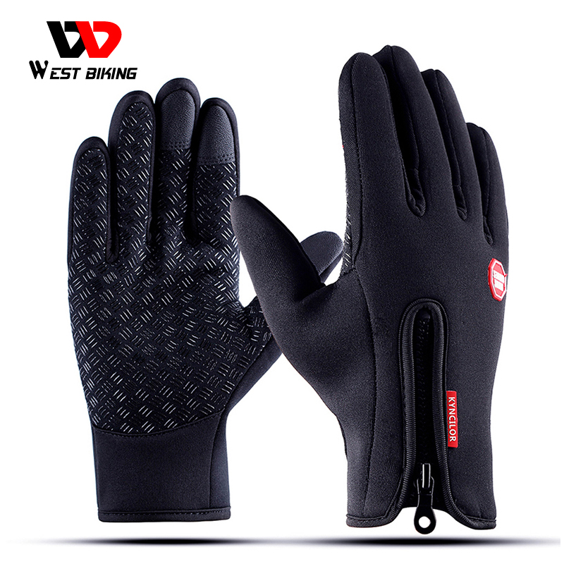 WEST BIKING Adults Winter Full Finger Mountain Road Bike Cycling Gloves Bike Touch Screen Waterproof Motorcycle Bicycle Gloves
