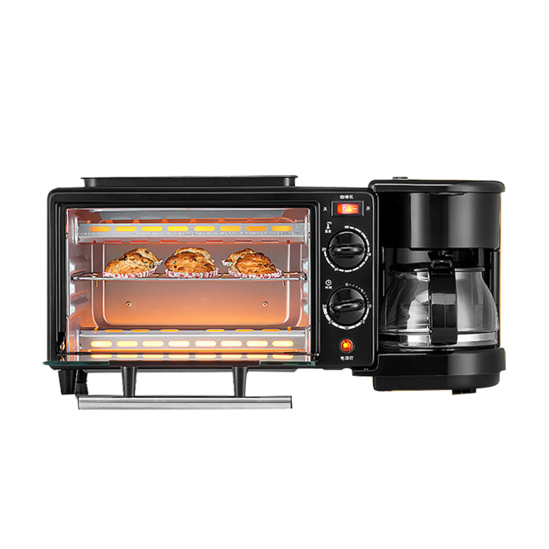 Microwave Complete Breakfast Maker Station Household Black Multi-Functional Breakfast Maker 3 in 1