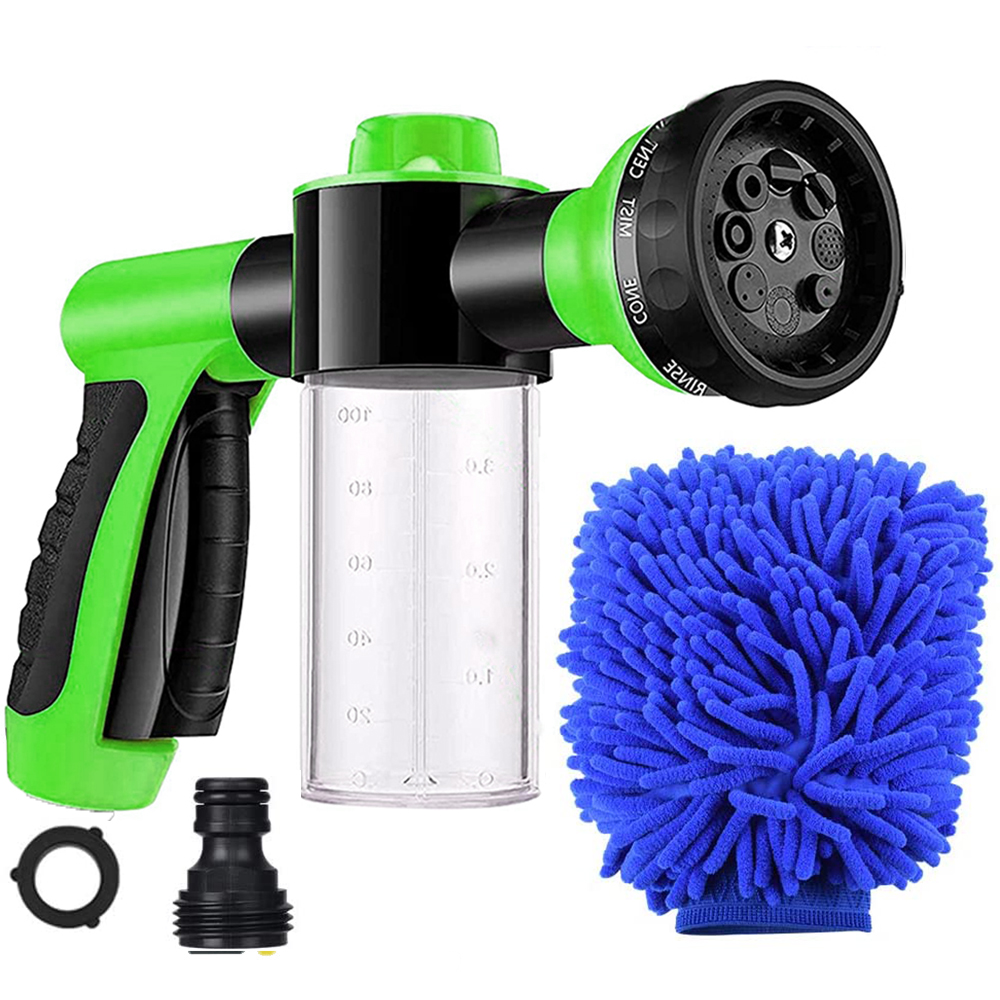 High Quality 8 Patterns Foam Garden Water Spray Nozzle Gun Adjustable Portable Garden Water Gun
