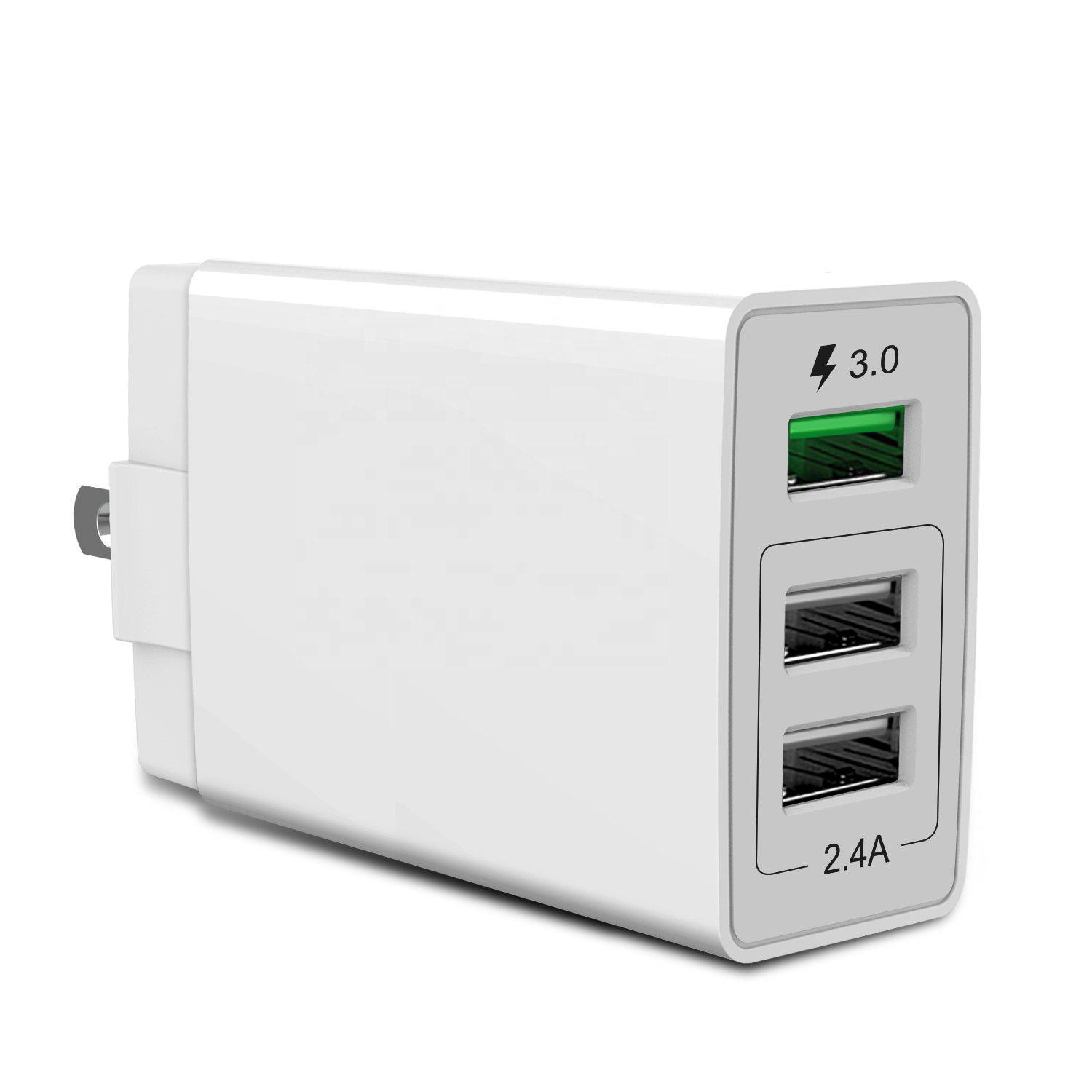 Быстрое зарядное устройство 3,0, PSE сертифицировано 3 USB порта 30 Вт портативное настенное зарядное устройство адаптер для мобильного телефона, камеры, PSP, планшета