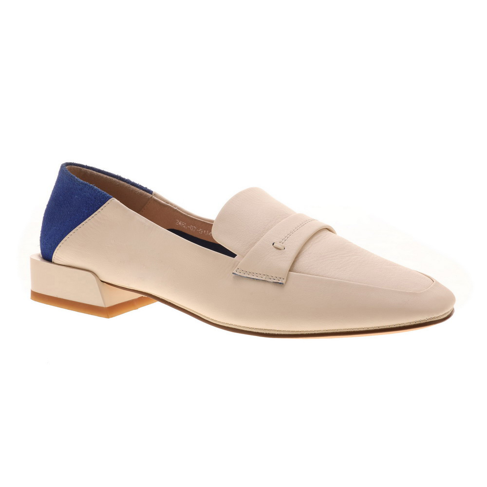 Hot sale classic square toe and heel genuine leather women loafer shoes
