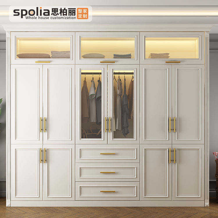 Custom Wooden Bedroom Furniture Dressing Cabinet Dress Armoire With Door Hinges Garderobe Cupboard And Wardrobe For Family Room