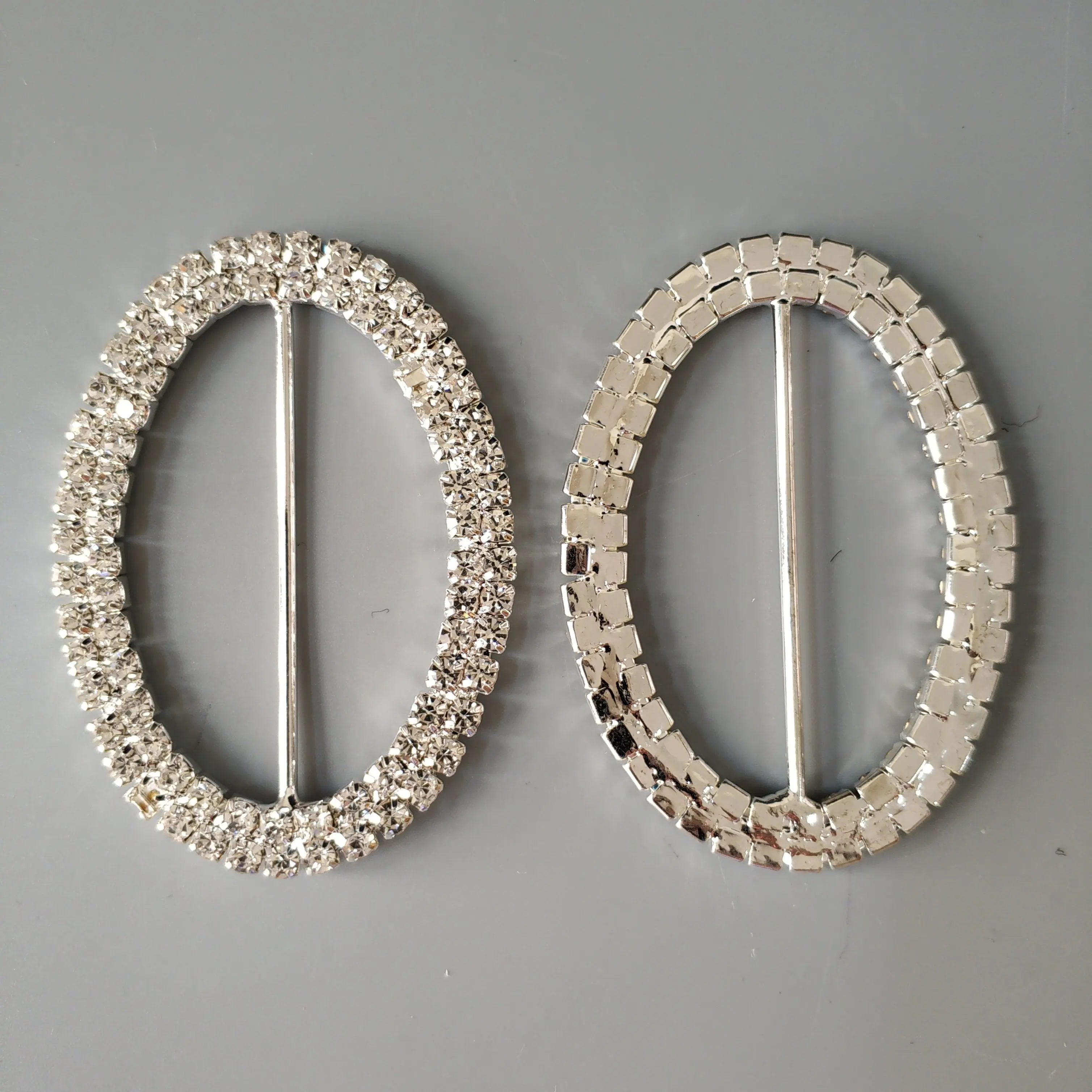 5cm elegant Oval rhinestone buckle for skirt and top set