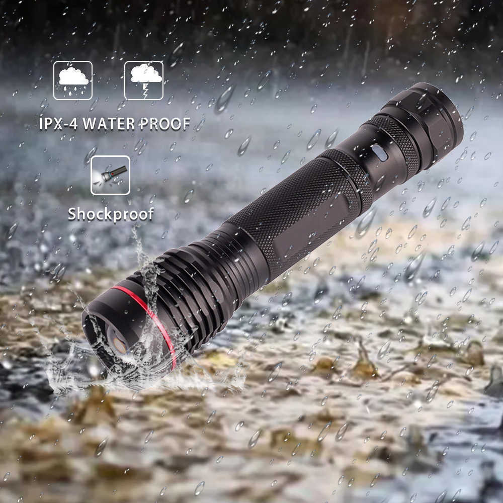 Zoomable High Lumens LED Tactical Flashlight with Power Bank Super Bright Handheld Flashlight