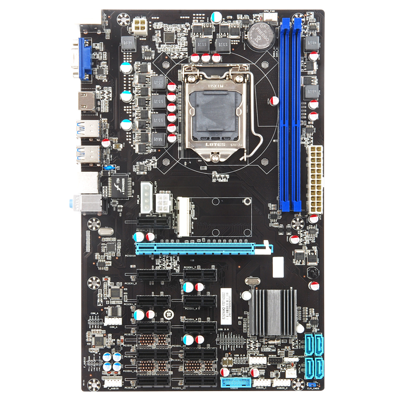 Оптовая продажа с фабрики, низкая цена, чипсет Intel B250 Express DDR4 32 ГБ, материнская плата для майнинга с поддержкой 6-го 7-го поколения Intel Core i7/i5/i3