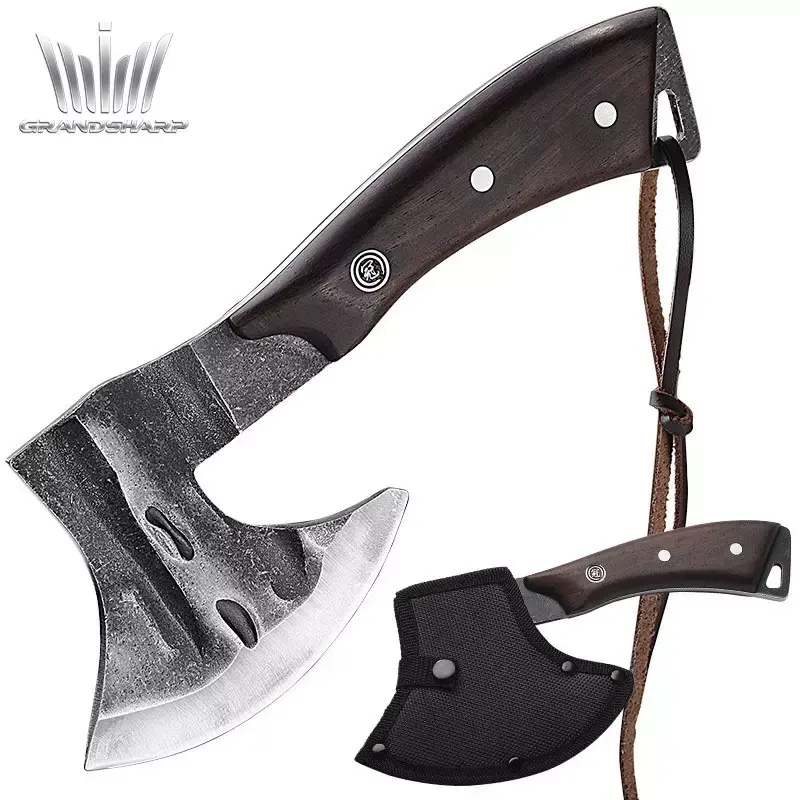 full tang handmade meat cleaver shape forged heavy duty high carbon butcher boning breaker chopper cutting camping axes  knife