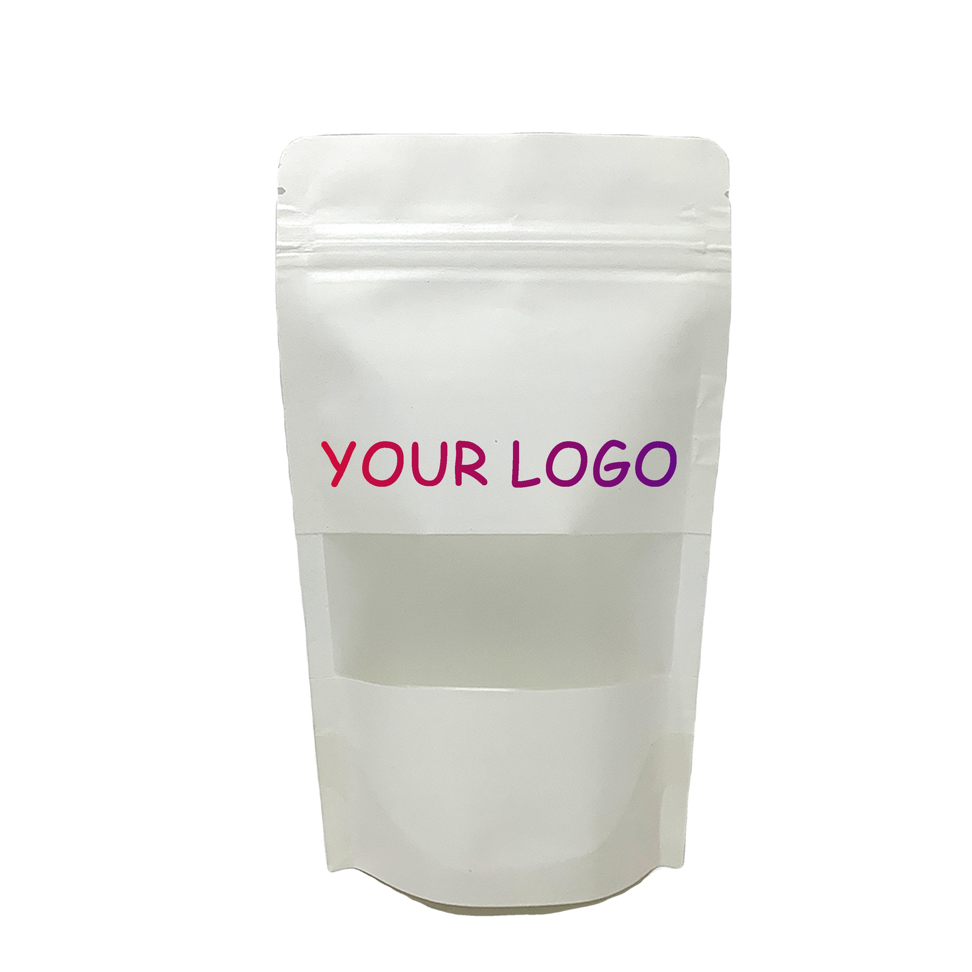 Customized Zipper Stand Up Plastic Biodegradable Food Packaging Pouch Bag With Window