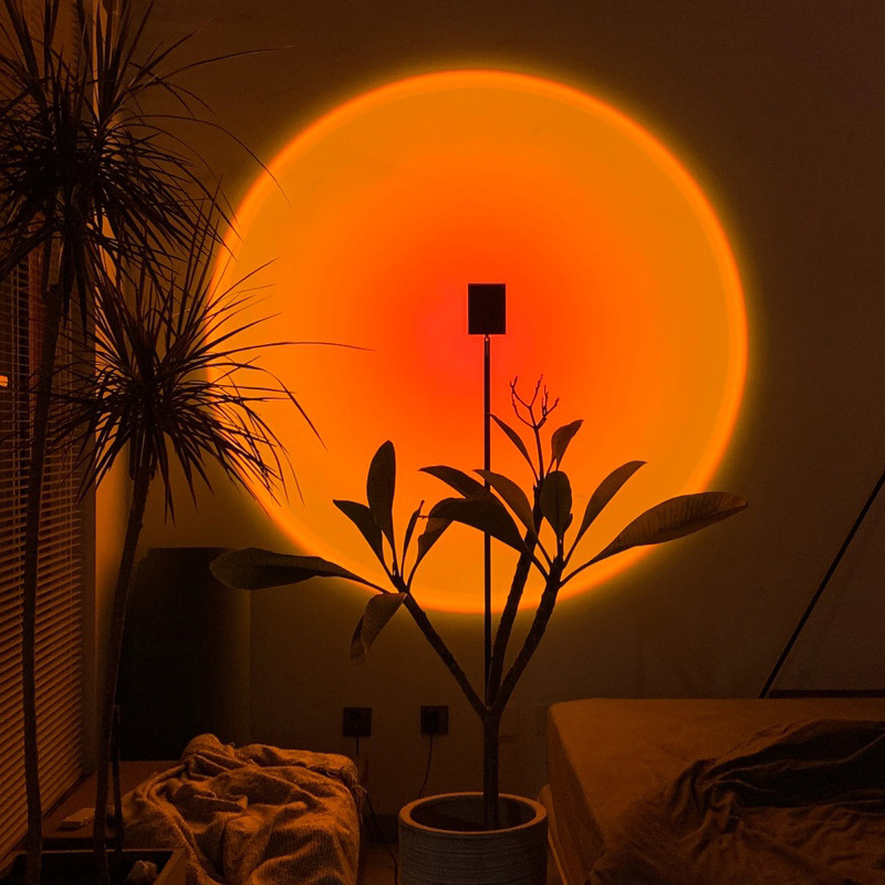 Красочный декоративный стоячий светильник Sunset, Минималистичная светодиодная Напольная Лампа, Современная rgb Радужная проекционная Напольная Лампа для гостиной