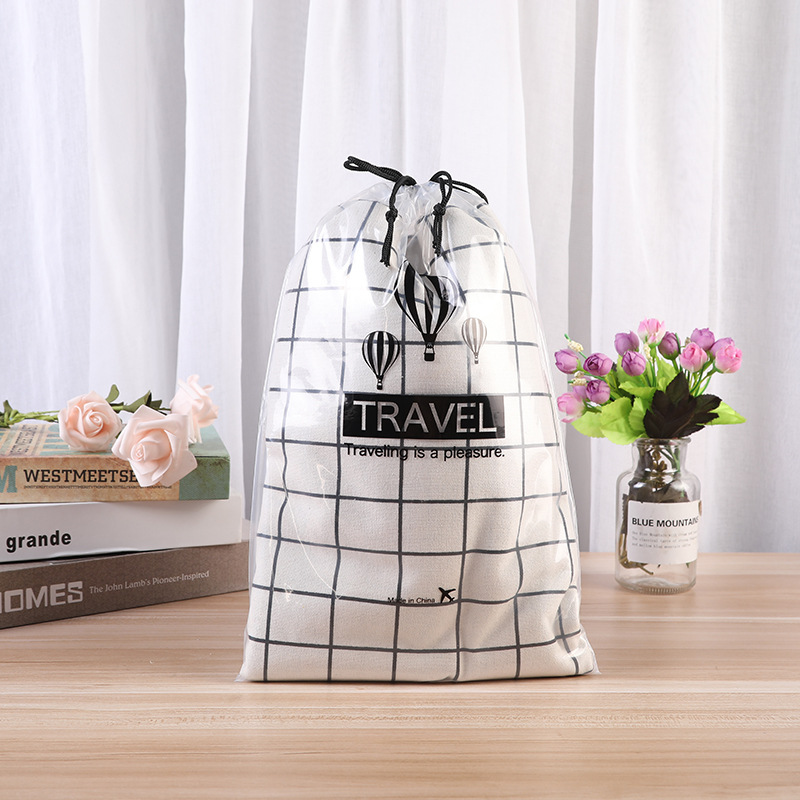 custom logo clear drawstring bag small dimension transparent waterproof drawstring clear plastic bag ldpe plastic drawstring bag