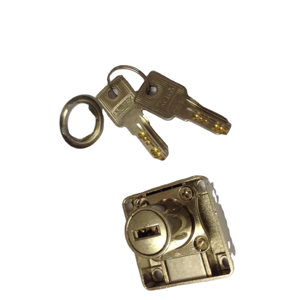 Top quality drawer lock zinc alloy Furniture hardware chrome with brass key