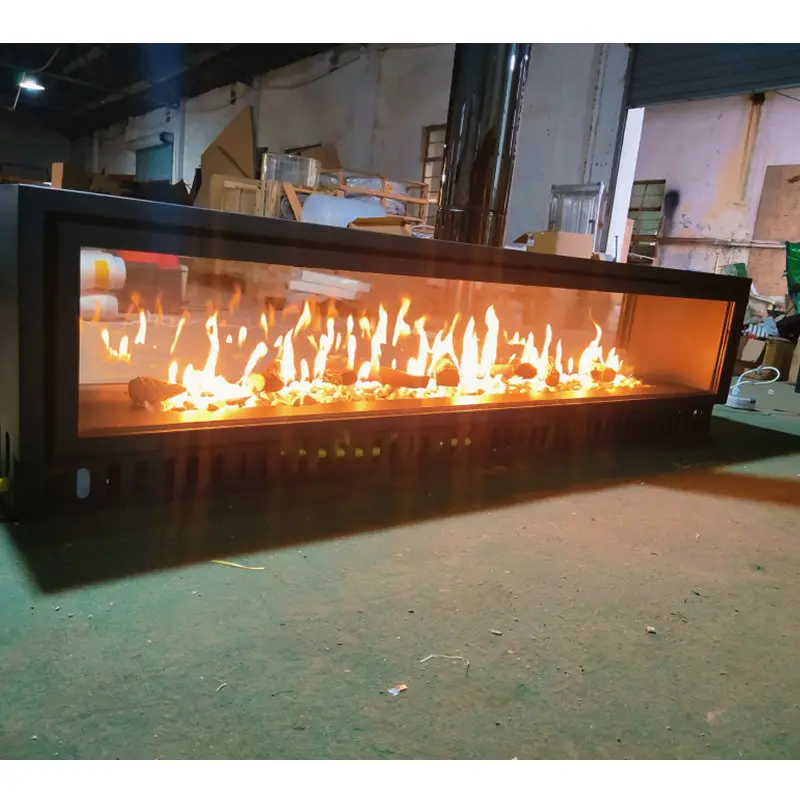 customized design 2 sided  gas fireplace