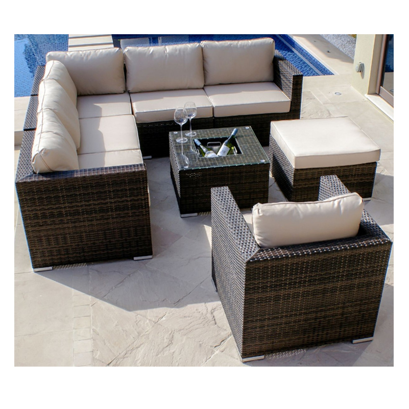 High Quality U Shaped Chair Indoor Outdoor Living Room Leisure Furniture Rattan Wicker Garden Sofa
