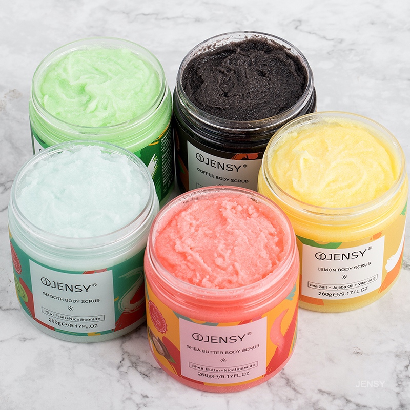 Sugar scrub private label foaming salt bath exfoliator natural skin scrub organic turmeric coffee lemon peach body scrub