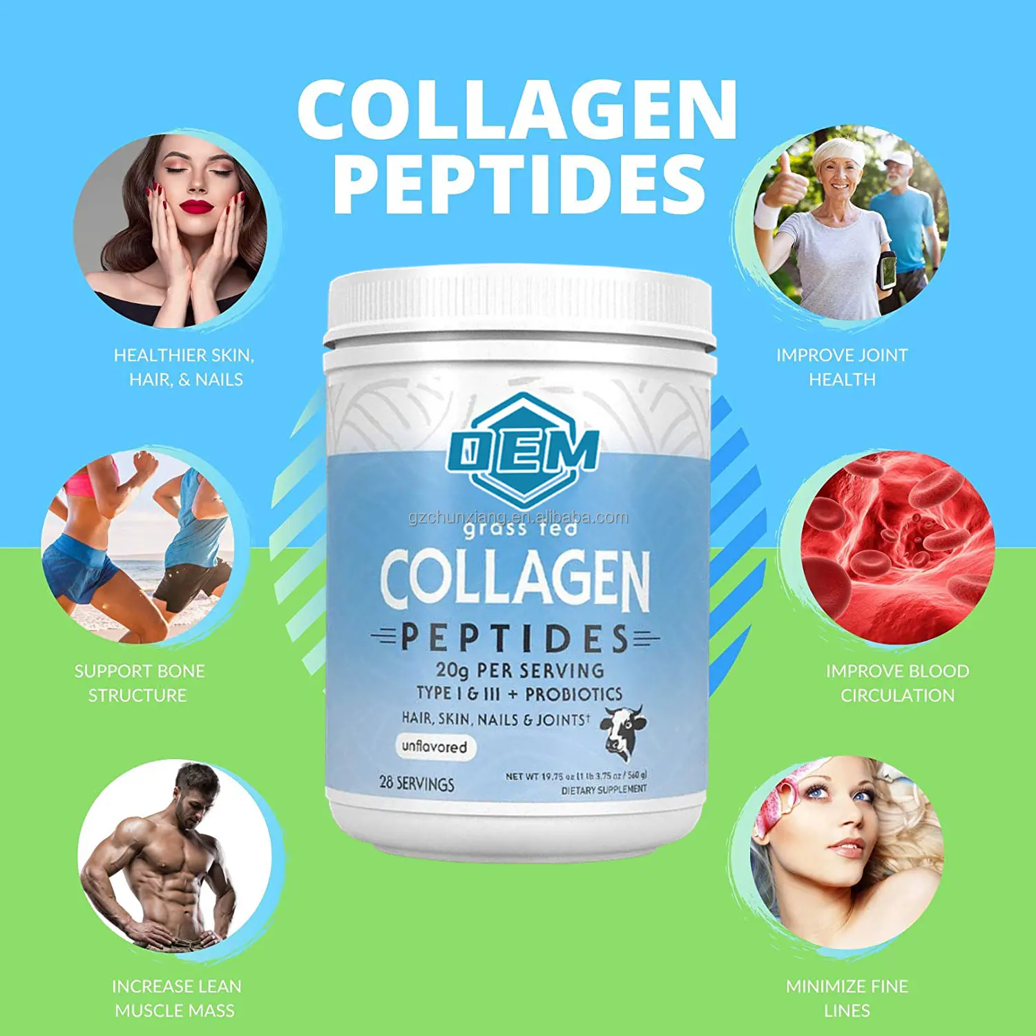 OEM Collagen Peptide Powder, For Skin Care Provides Body With Collagen Peptides