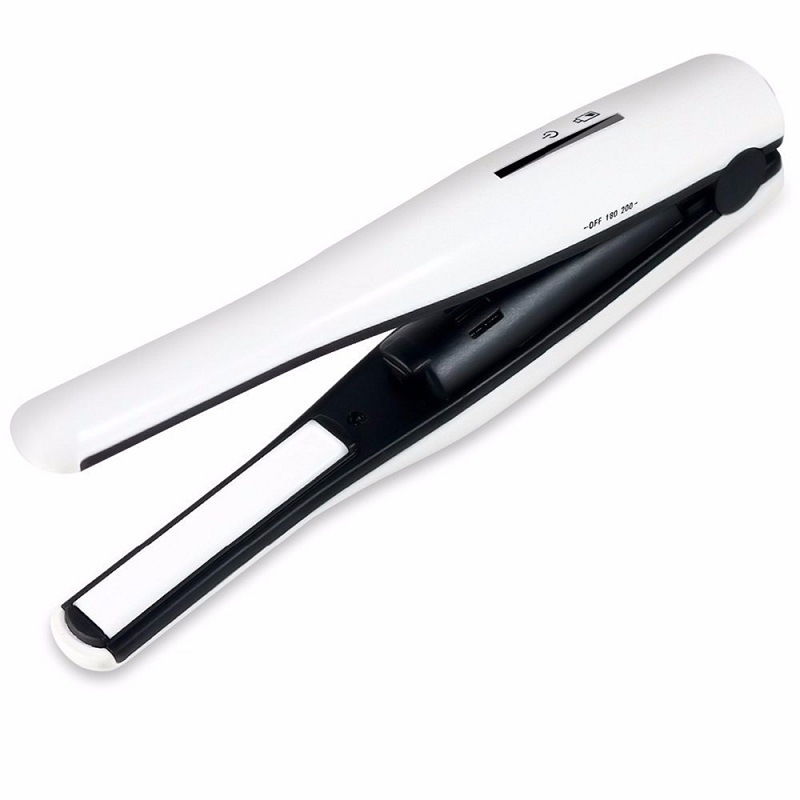 Cordless hair straightener flat iron for straightening and curling with LED Display Rechargeable Travel Iiron