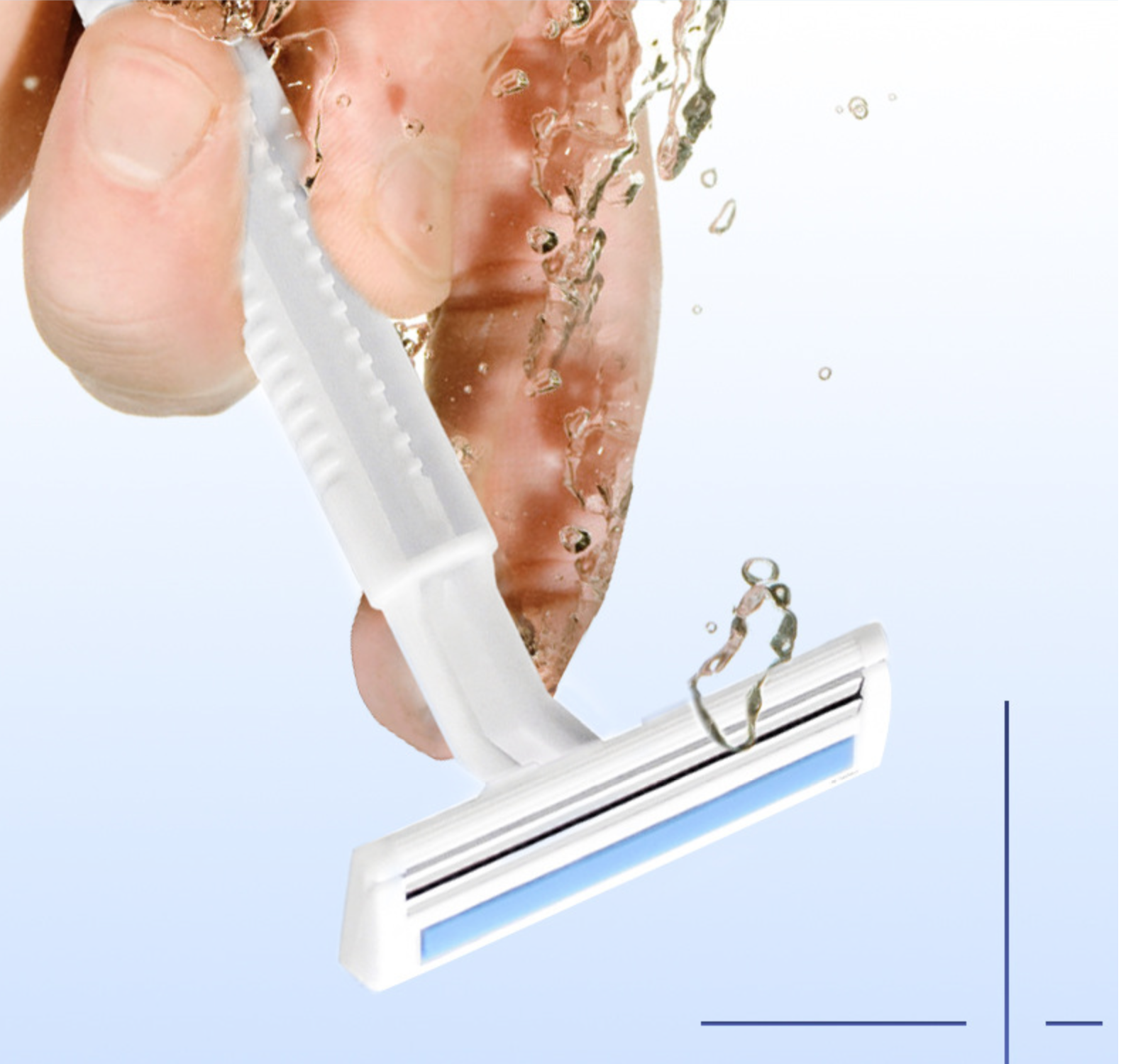 Safety disposable white plastic double blade safety razor