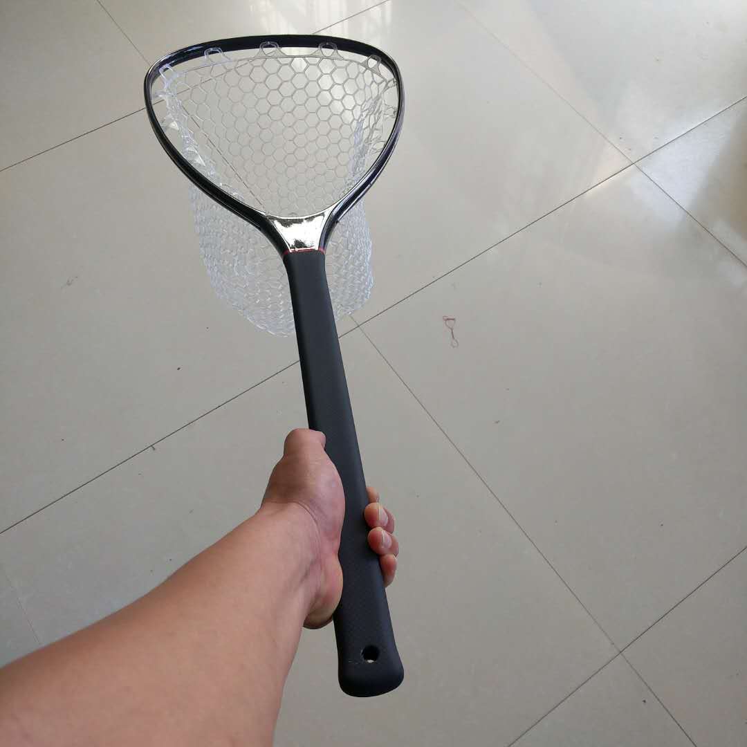 37inch Fishing carbon fiber and glass fiber composite medium long net with rubber bag