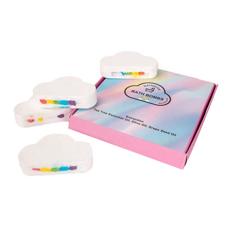 Creative Rainbow Cloud Explosion Bath Salt Bubble Sea Salt Oil Ball Tea tree essential oil bath salt