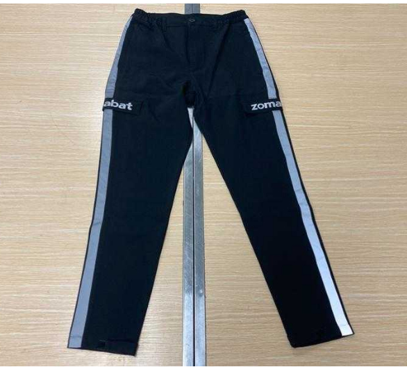 None Stretch Black Canvas Straight Leg Men's 100% Cotton Vintage Striped Trousers