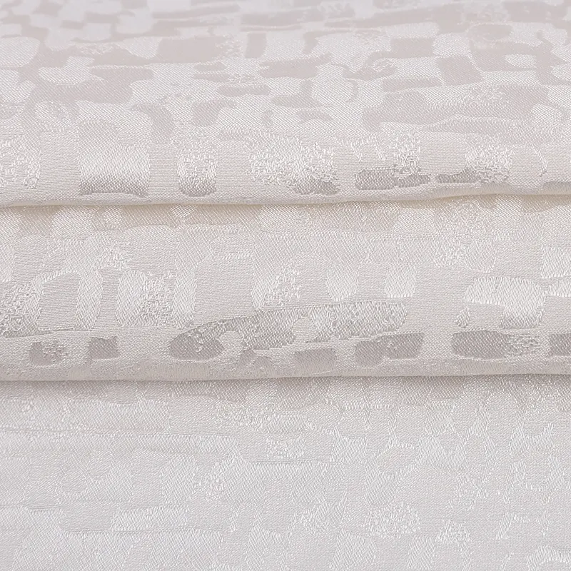 Hot Selling China Wholesale Silk Shiny Jacquard White 114cm 100% Silk Fabric