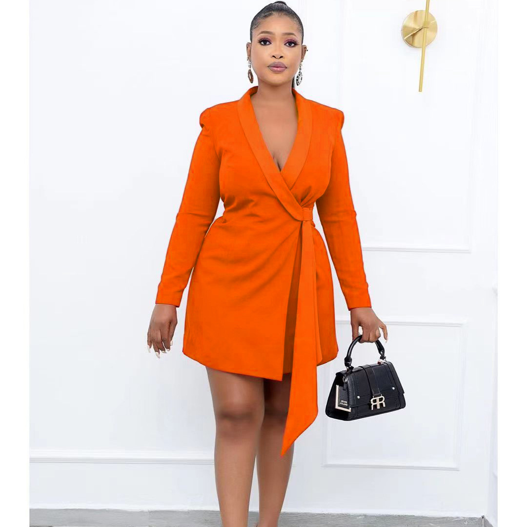 2021 autumn new elegant women clothing dress commuter office slim bandage suit skirt plus size career dresses