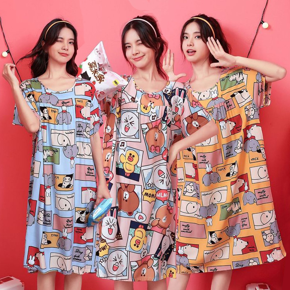 2021 new product nightdress women's summer new style pregnant woman plus size loose women can wear thin long skirts