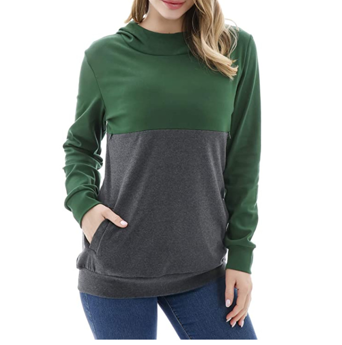 RTS hot sale clothes casual breastfeeding nursing tops women patchwork pregnant clothes