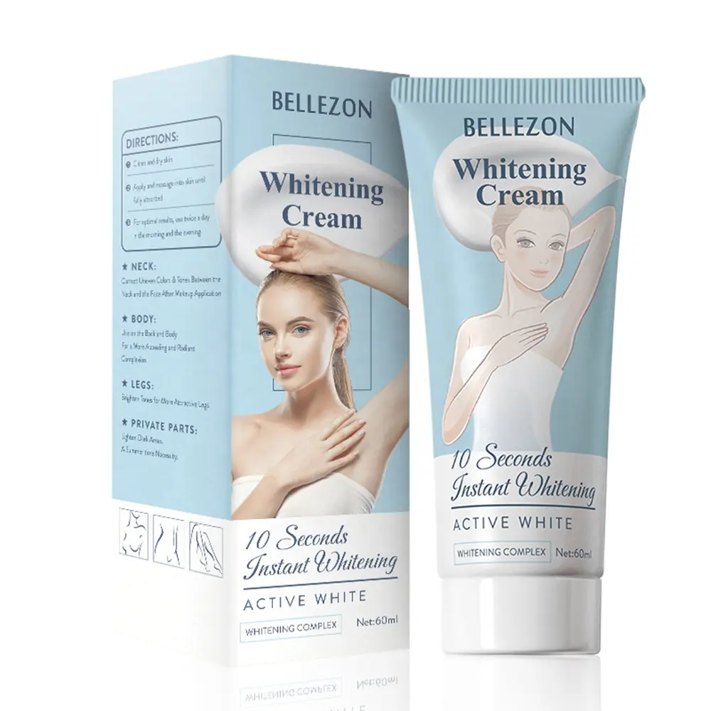 Private label best skin whitening face body cream for armpit legs knees black skin whitening cream
